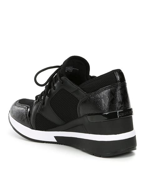 michael kors women's black sneakers|Michael Kors black leather sneakers.